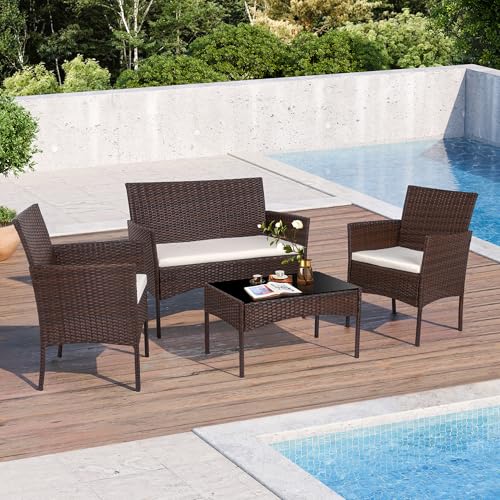 Shintenchi 4 Piece Outdoor Patio Furniture Sets