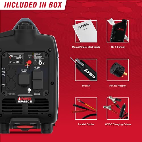A-iPower 7600W Dual Fuel Quiet Portable Inverter Generator, Electric Start RV Ready, EPA & CARB Compliant CO Sensor