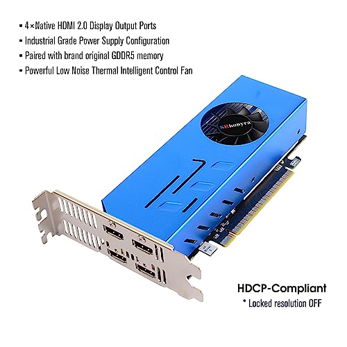 GTX 750 Ti 4GB Graphics Card GDDR5 Dual Slot 4HDMI Monitor Video Card 128-Bit PCIe Bus Powered