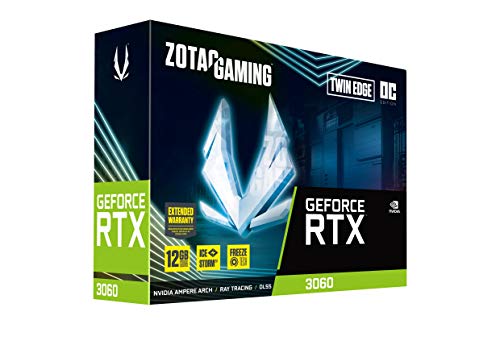 ZOTAC Gaming GeForce RTX 3060 Twin Edge OC 12GB GDDR6 192-bit 15 Gbps PCIE 4.0 Graphics Card, IceStorm 2.0 Cooling, Active Fan Control