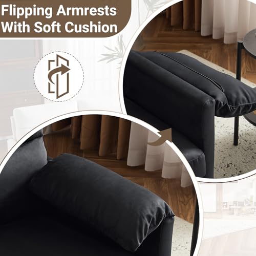 Karl home Mini Loveseat Sofa Couch, 48.8" Small Loveseat with Suede Nap Upholstery for Living Room, Comfy Seating Love Seat for Small Space
