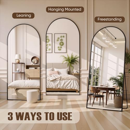 Floor Mirror, 78"x38" Oversized Full Length Mirror with Stand,Arched Full Body Mirror Standing Hanging Leaning Against Wall