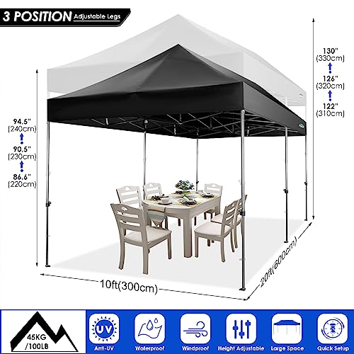 COBIZI 10x20 Heavy Duty Pop up Canopy Tent with 6 sidewalls Easy Up Commercial Outdoor Wedding Party Tents for Parties All Season Wind & Waterproof