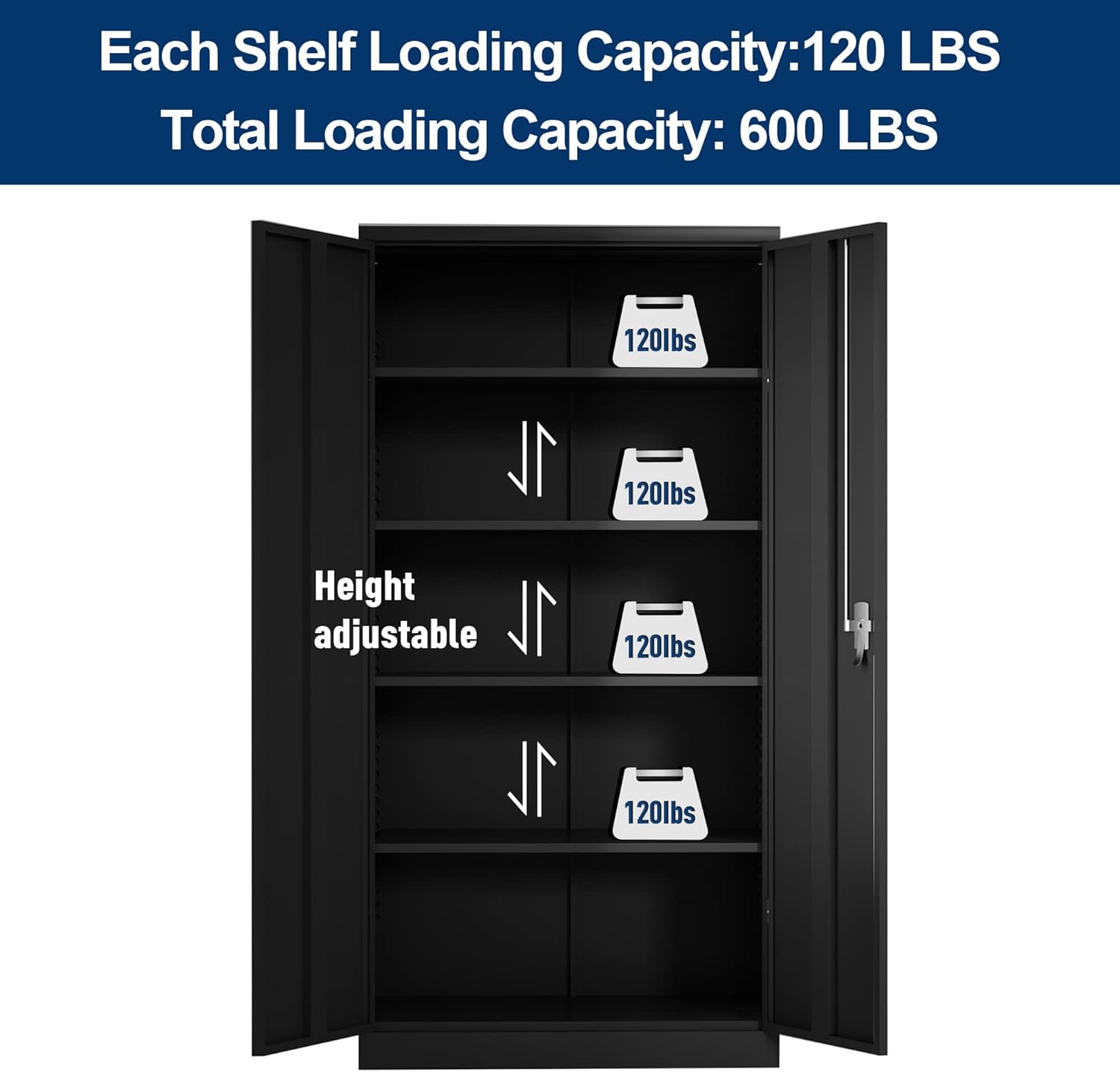 Garage Storage Cabinet, Metal Cabinet,Garage Cabinets, Metal Storage Cabinet with Doors and Shelves
