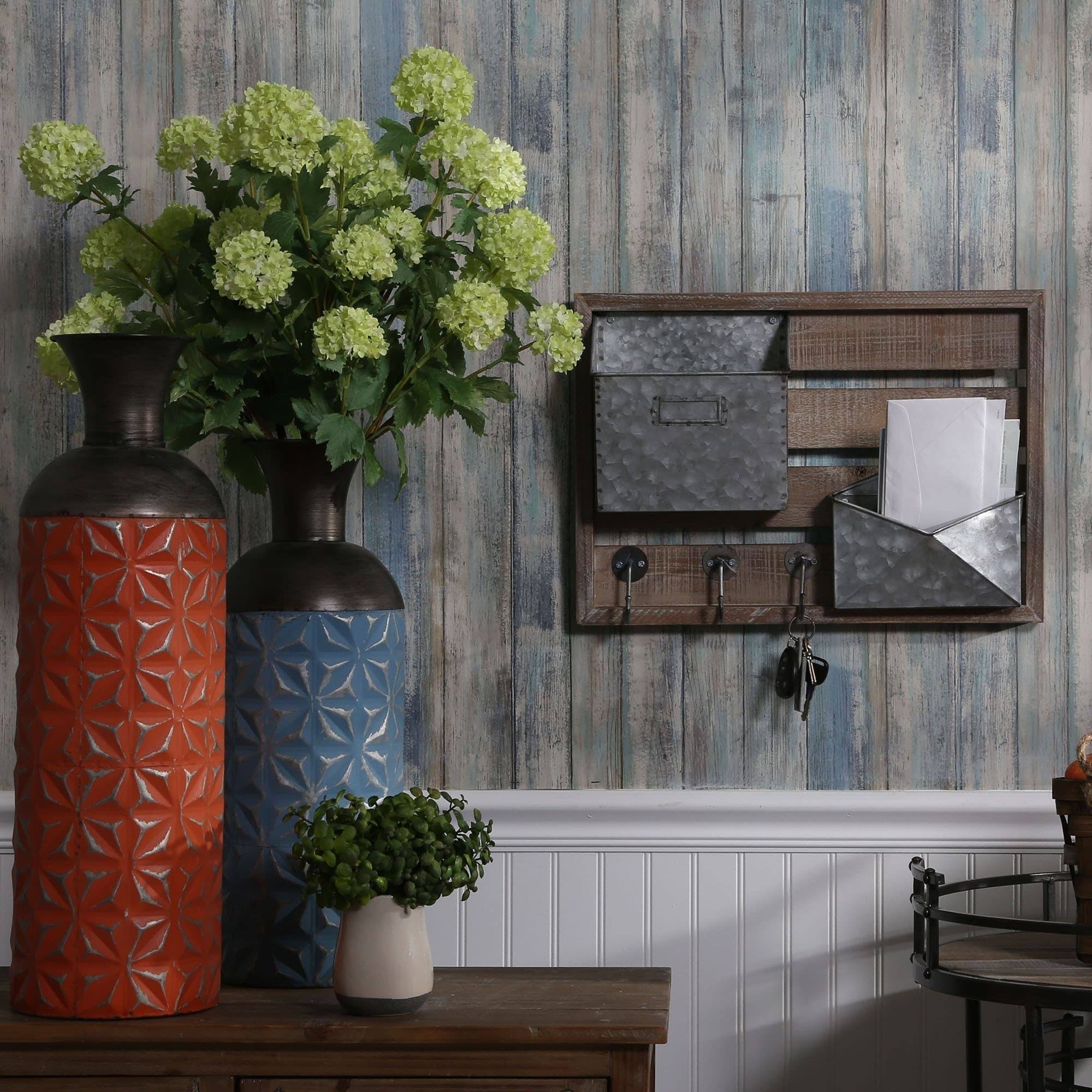 Sagebrook Home Wood and Metal Wall Mail Organizer