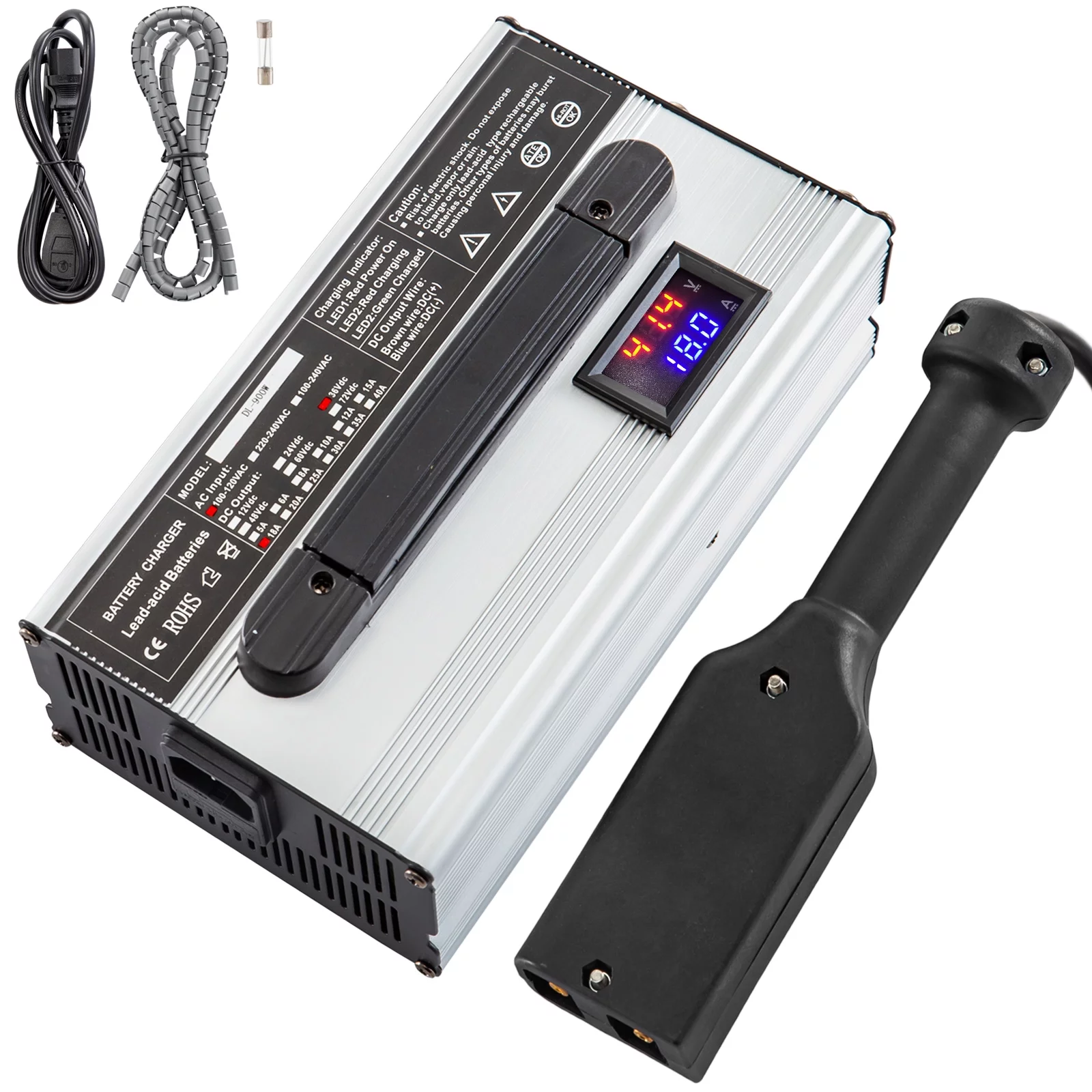 VEVOR 36V 18A Golf Cart Battery Charger Powerwise Plug with LED Indicator Lights 110V Club Car Charger for EzGo Ez- Go TXT Medalist D Style