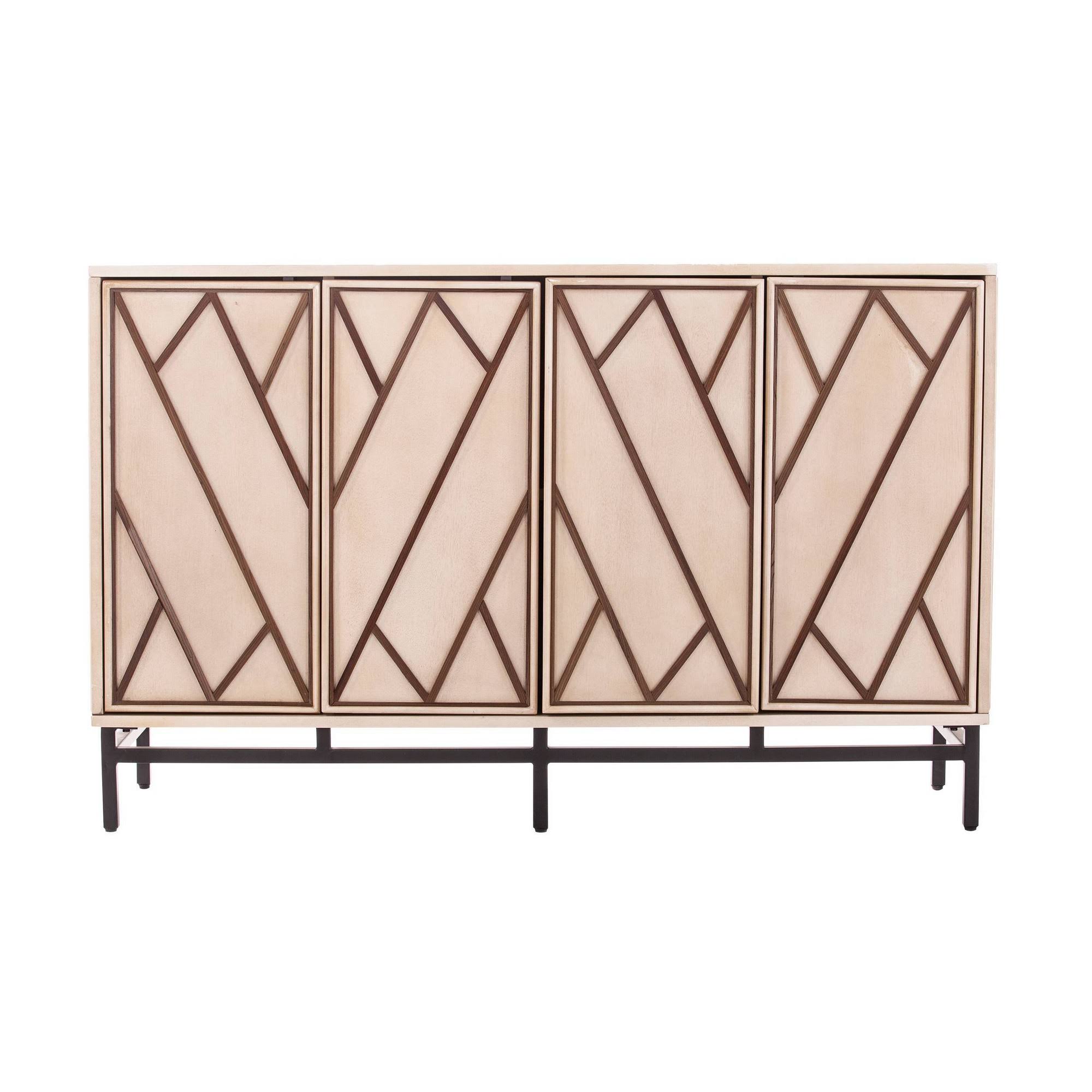 Maisas Art Deco Buffet Antique Cream/Black - Aiden Lane