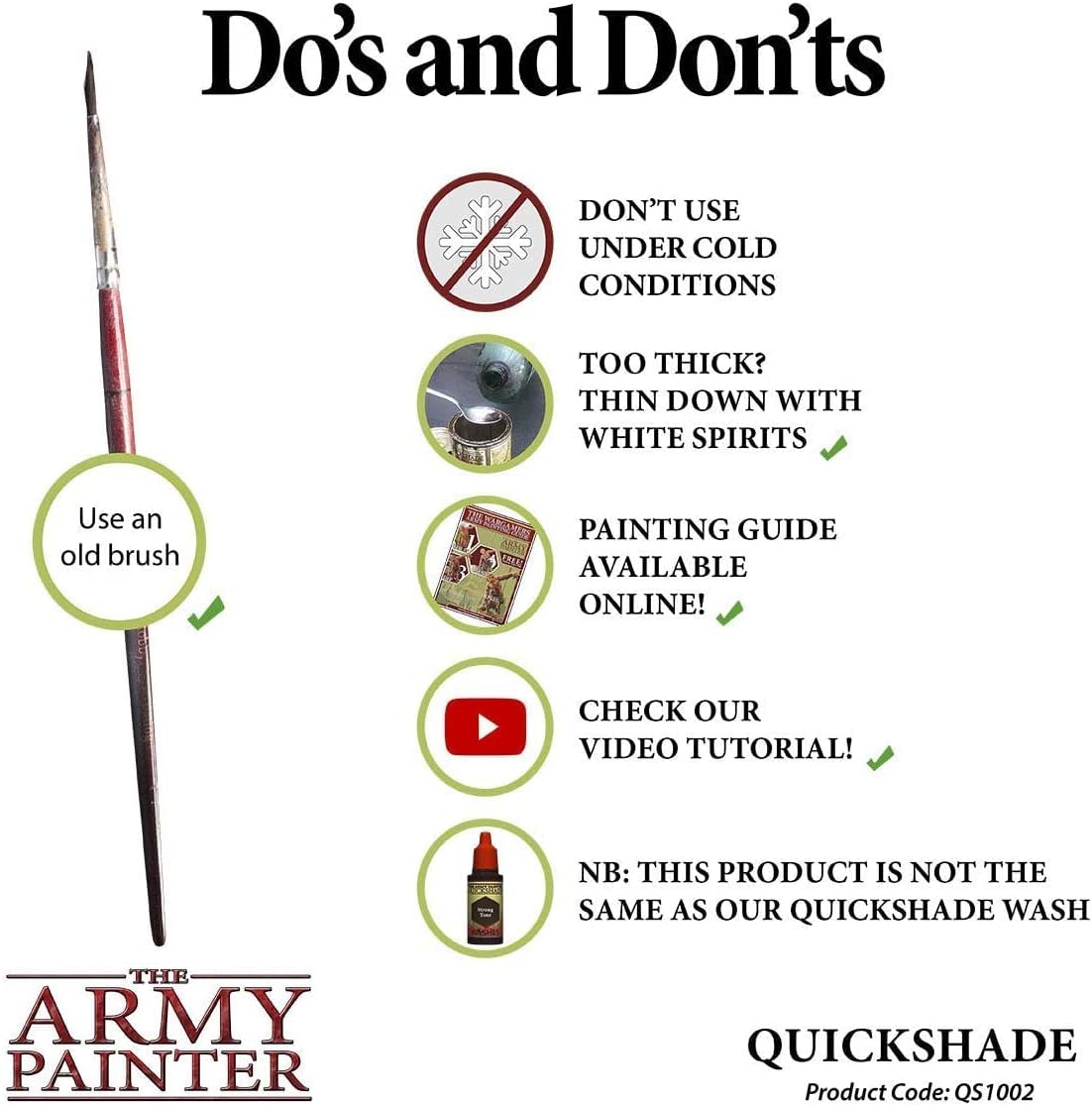 The Army Painter 3pcs Quickshade Varnish Set for Miniature Painting- Strong Tone Model Paint Quickshade- Top Coat Finish Acrylic Varnish for Acrylic