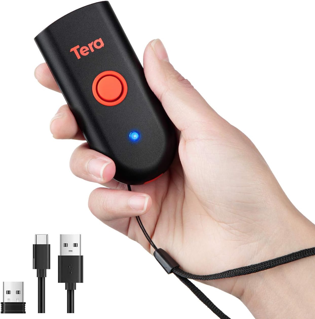 Tera Wireless Barcode Scanner, Waterproof Shockproof Mini Pocket 2D Scanner