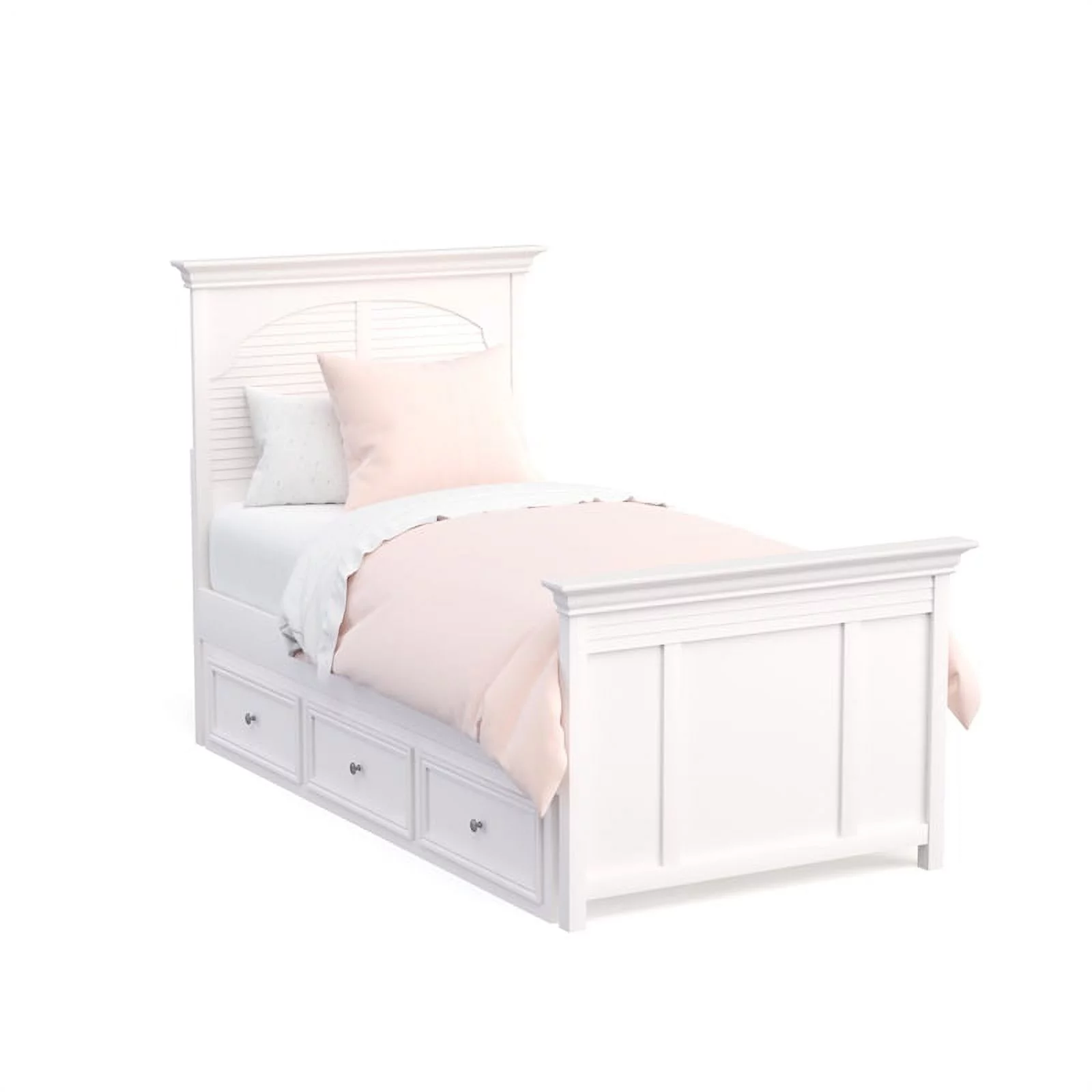 My Home Furnishings Neopolitan 3-Under Bed Storage Drawers in Bright White