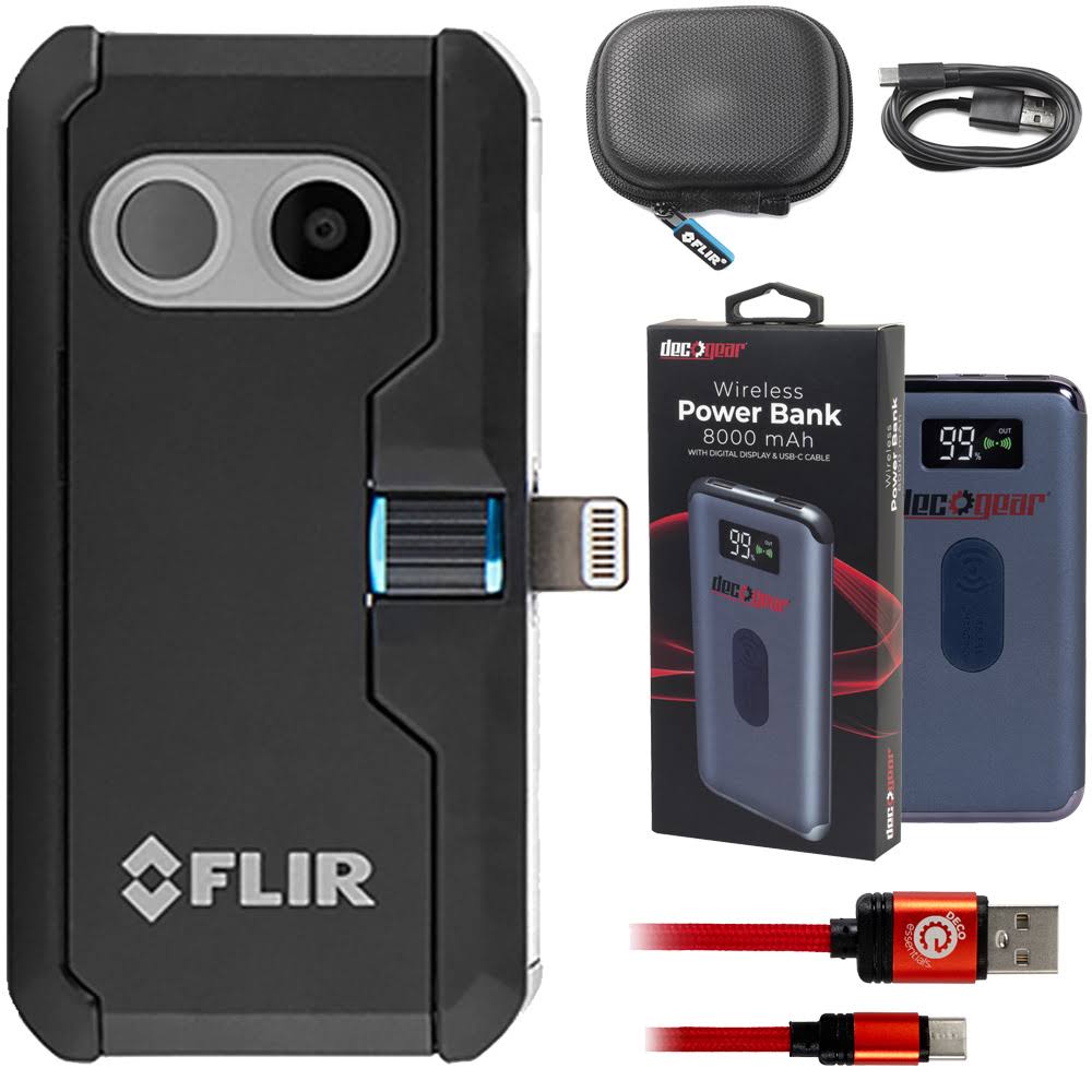FLIR One Pro Thermal Imaging Camera for iOS with Deco Gear USB Power