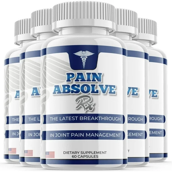 (5 Pack) Pain Absolve Rx - Dietary Supplement for Focus, Memory, Clarity, Energy, Improved Sleep, Calm and Relax Mind