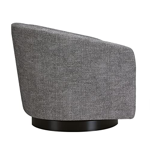 CHITA Swivel Accent Chair, FSC Certified Upholstered Fabric Barrel Chair for Living Room, Fully Assembled, Flax Beige