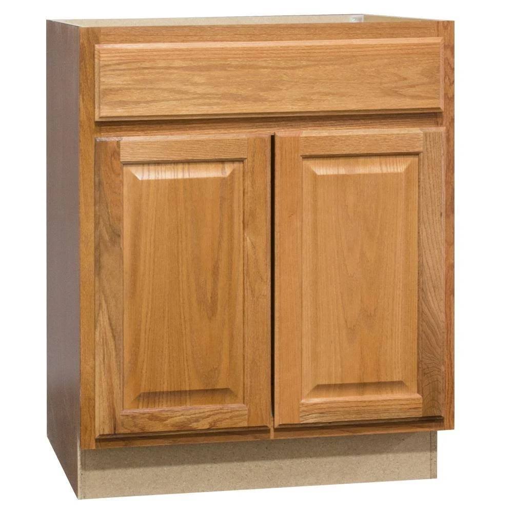 Hampton Bay Bathroom Cabinet 30 x 34.5 x 21 in. Vanity Base Medium Oak