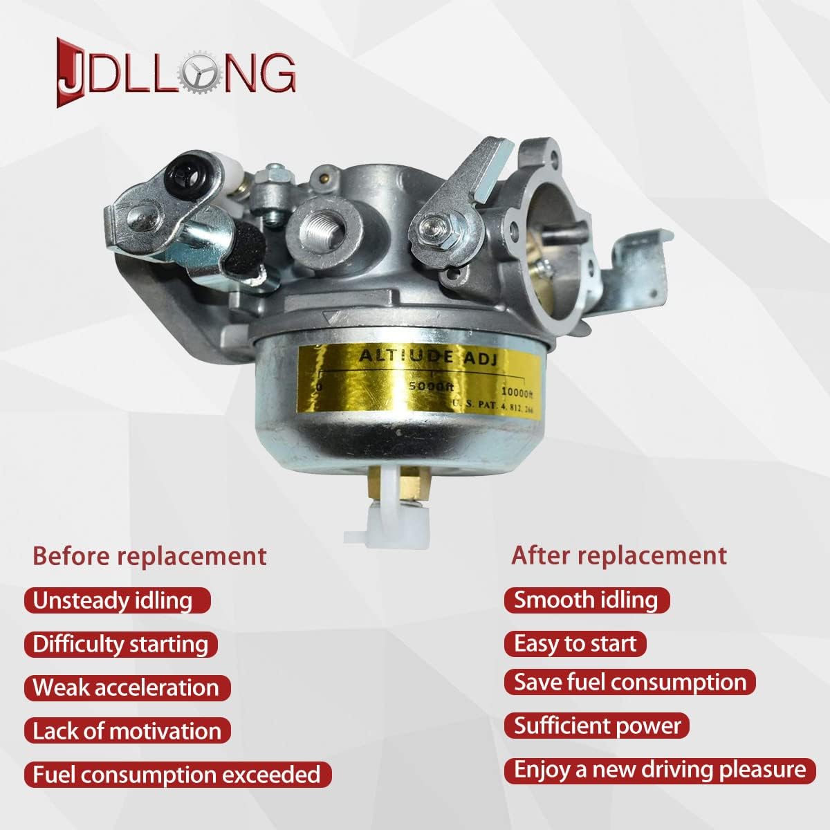 JDLLONG 146-0527 Carburetor w/Gaskets Fits Onan Cummins RV Generator NHM Spec B-C 141-0950 140-2308