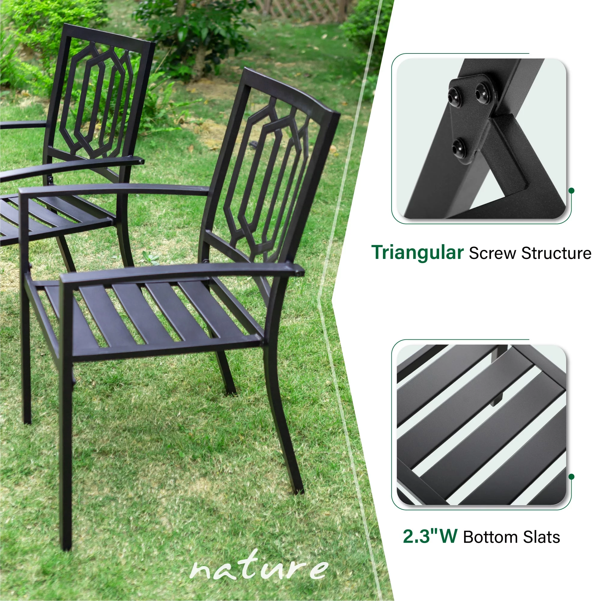 Sophia & William 7 Piece Patio Dining Set Outdoor Metal Furniture Table and Stackable/Swivel Chairs