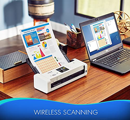 Brother ADS-1800W Wireless Compact Desktop Scanner | Scan Speeds of Up to 30ppm | 2.8" Color Touchscreen