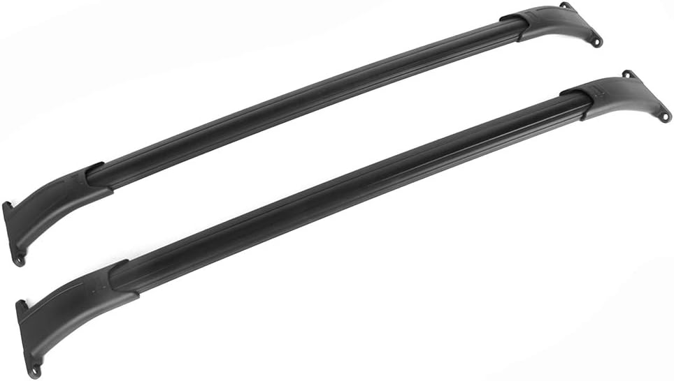 IKON MOTORSPORTS Cross Bars, Compatible With 15-20 Chevy Tahoe Suburban Escalade GMC Yukon, Factory Style Black Aluminum Roof Rack Cross Bar Pack of 2
