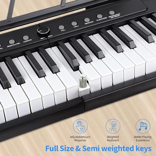 88 Key Piano Keyboard,Beginner Electric Digital Piano with Semi Weighted Keys,Keyboard Piano withSustain Pedal, Power Supply, Stand, Carrying Case