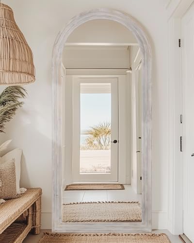 Full Length Mirror, 71"×32" Wooden Mirror Full Length with Stand Wood Floor Mirror, Oversized Stand Up Mirrors Large Wall Mirrors