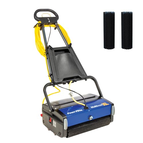 Multiwash 14 inch Commercial Floor Scrubber Machine by Powr-Flite, Power Scrubbers for Cleaning a Variety of Hard and Soft Surface Floors, PFMW14