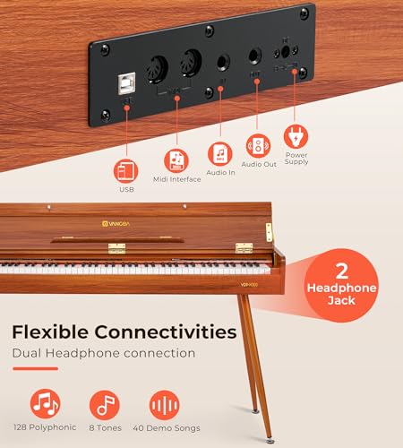 Digital Piano 88 Key Weighted Keyboard, Full-Size Electric Piano For Beginners, Piano 88 Keys Supports Usb-Midi Connecting, With Sheet Music Stand