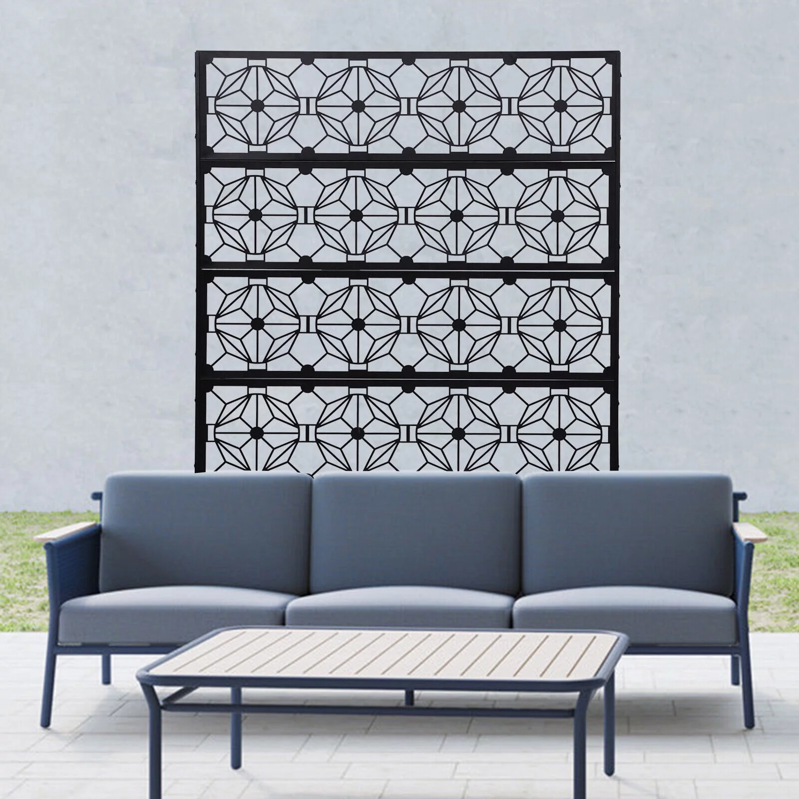 Outdoor Decorative Privacy Screen Panel Steel Garden Flower Pattern Fence for Garden, Yard