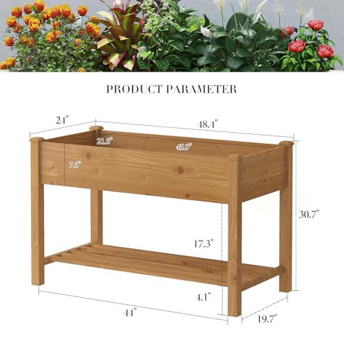 Wooden Raised Garden Bed ，Planter Box with Legs, Wooden Planter -Grow Herbs and Vegetables Outdoors &ndash; Naturally Rot-Resistant