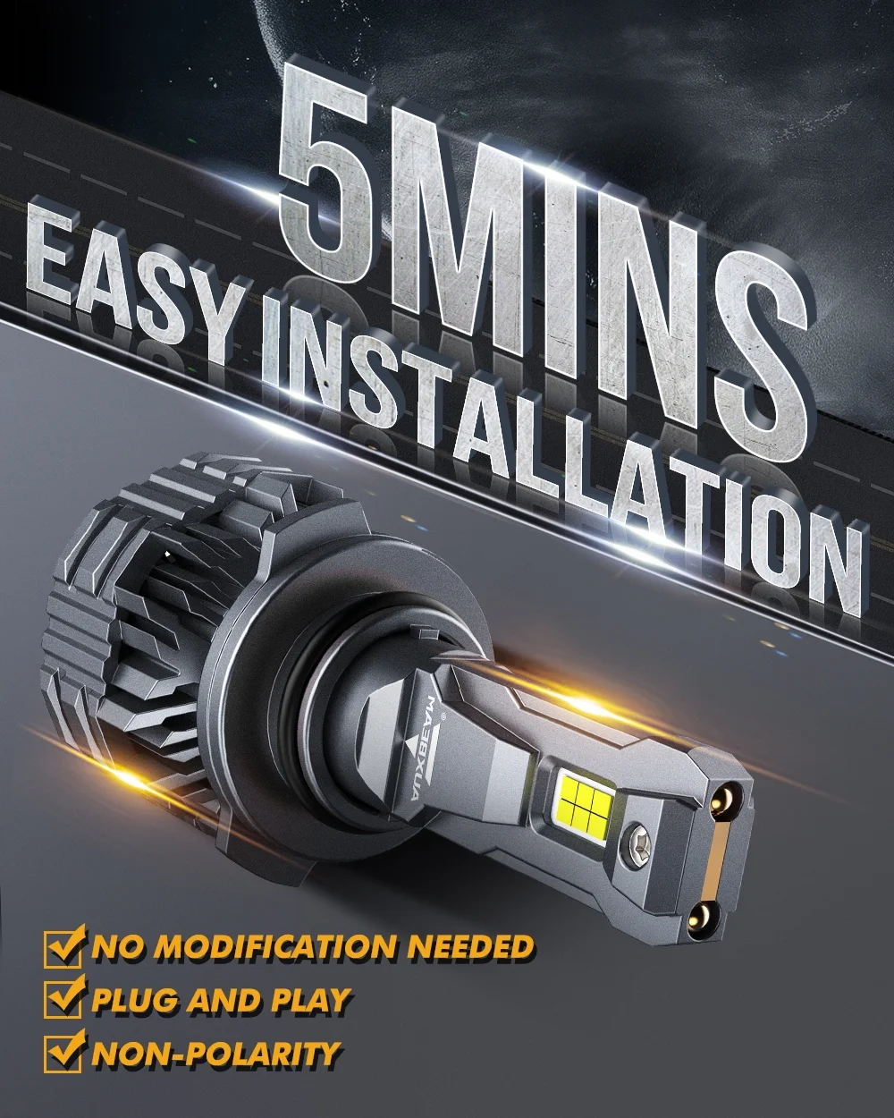 Auxbeam 9005+9006 LED Headlight Bulbs, High Brightness Headlight Bulbs, 110W 24000LM F22 Series 6500K Cool White | 2 Bulbs