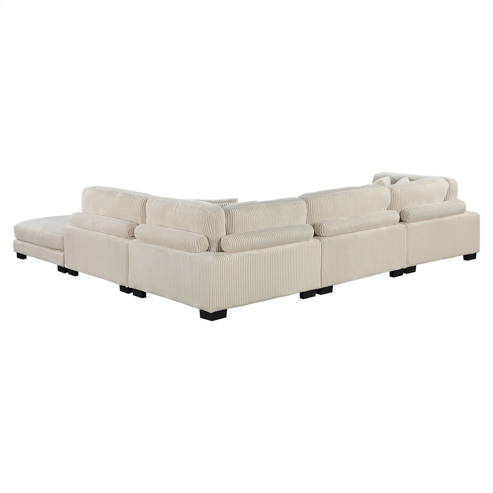 Lexicon Traverse 5-Piece Corduroy Fabric Modular Sectional in Beige