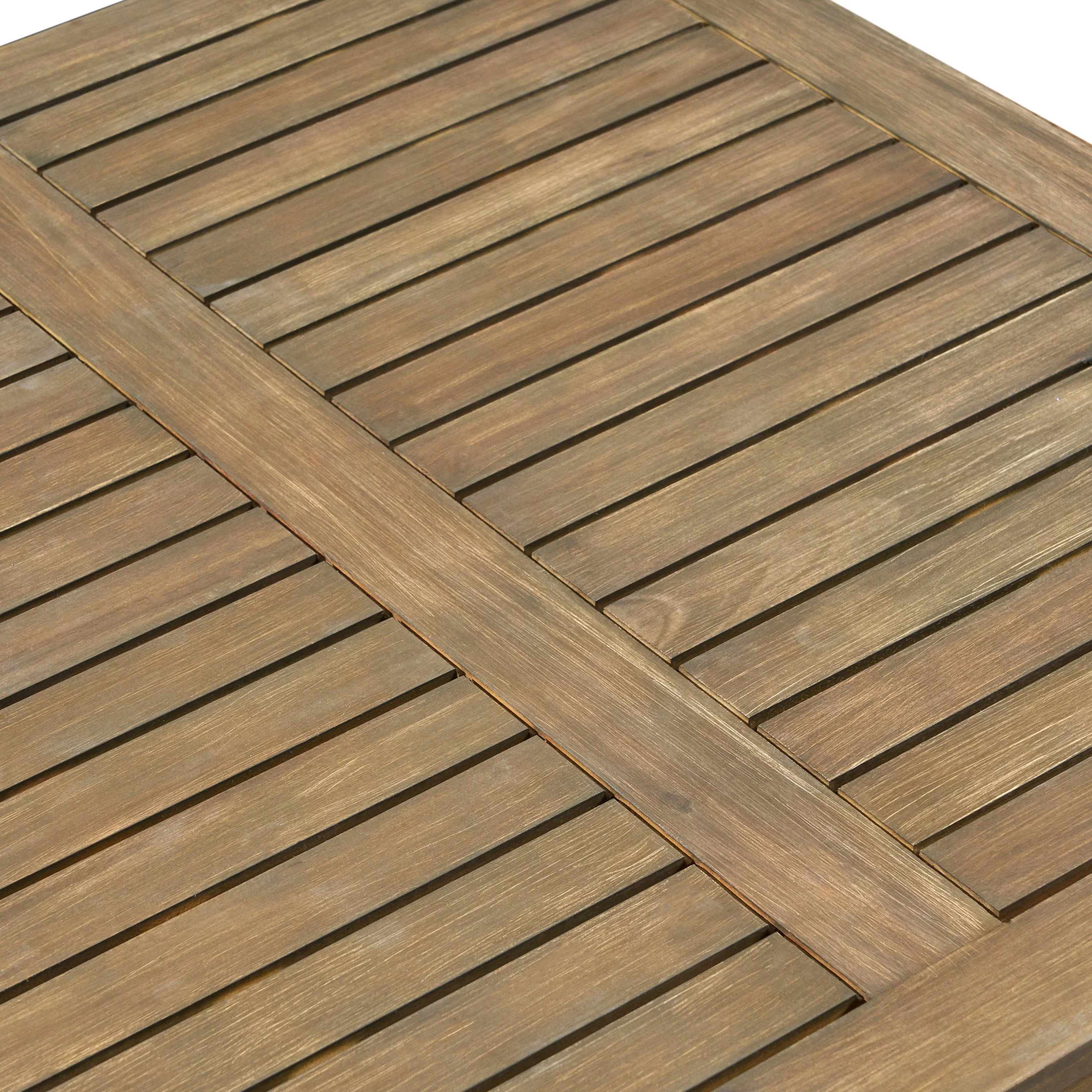 GDF Studio Abena Outdoor Acacia Wood Coffee Table, Gray