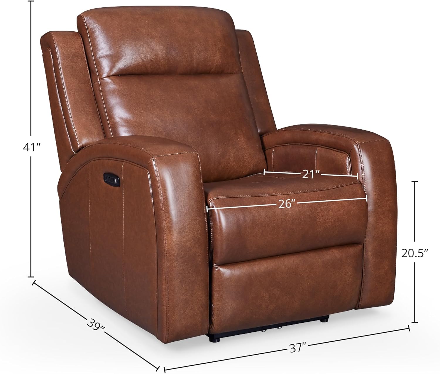 Cheyenne Dual Power Zero Gravity Leather Swivel Recliner, Saddle
