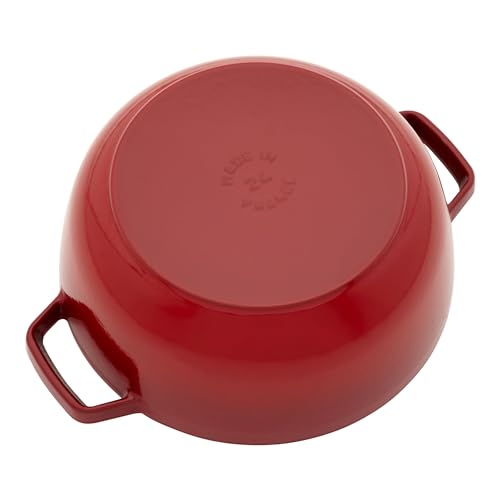STAUB Specialty Shaped Dutch Cast Iron 3.75-qt Essential French Oven Dragon Lid-Cherry