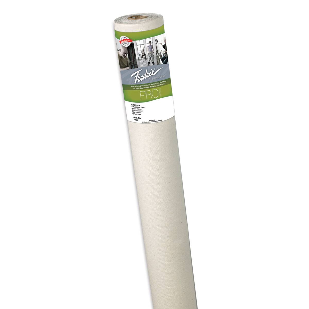 Fredrix T1053 52 in. x 6 Yards 190SP Antwerp Acrylic Primed Linen Canvas Roll