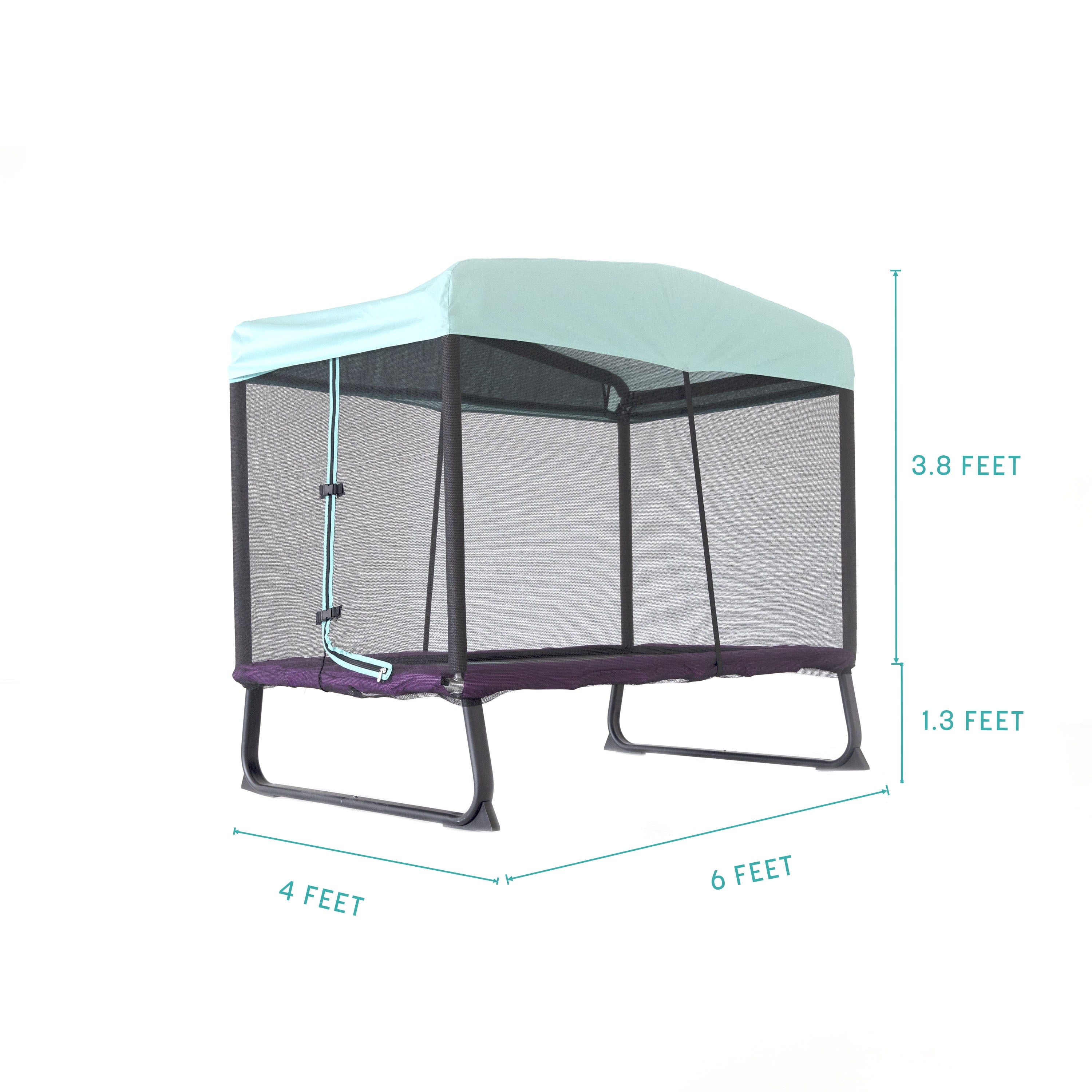 SKYWALKER TRAMPOLINES 6x4ft Indoor Mini Trampoline for Kids and Toddlers with Net Enclosure, Durable Steel Frame