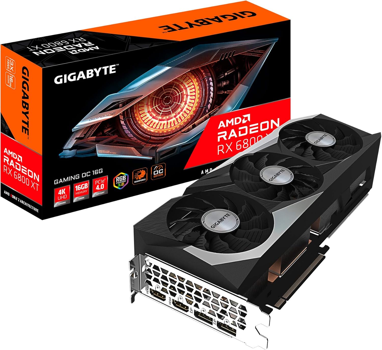 GIGABYTE AMD Radeon RX 6800 XT Gaming OC 16G Graphics Card, 16GB of GDDR6 Memory, Powered by AMD RDNA 2, HDMI 2.1, WINDFORCE 3X Cooling System