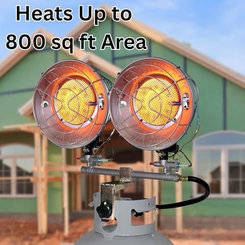 Comfort Gear Double Tank Top Portable Propane Radiant Heater, 30,000 BTUs, Instant Infrared Heat, for Jobsite/Garage/Workspace