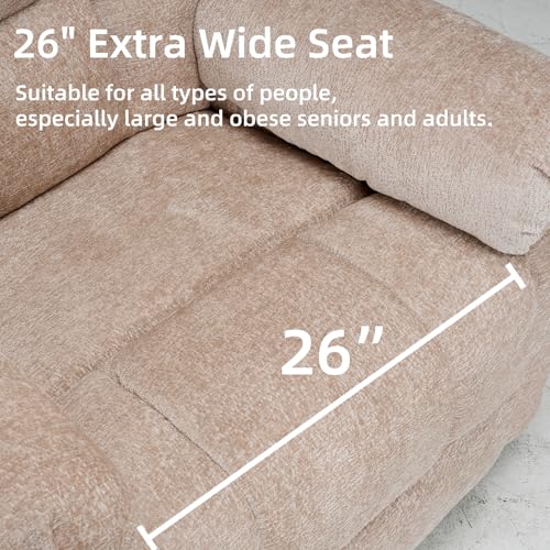Oversized Power Lift Recliner Chair with Massage and Heat for Elderly, 26" Extra Wide Lift Chair for Big and Tall