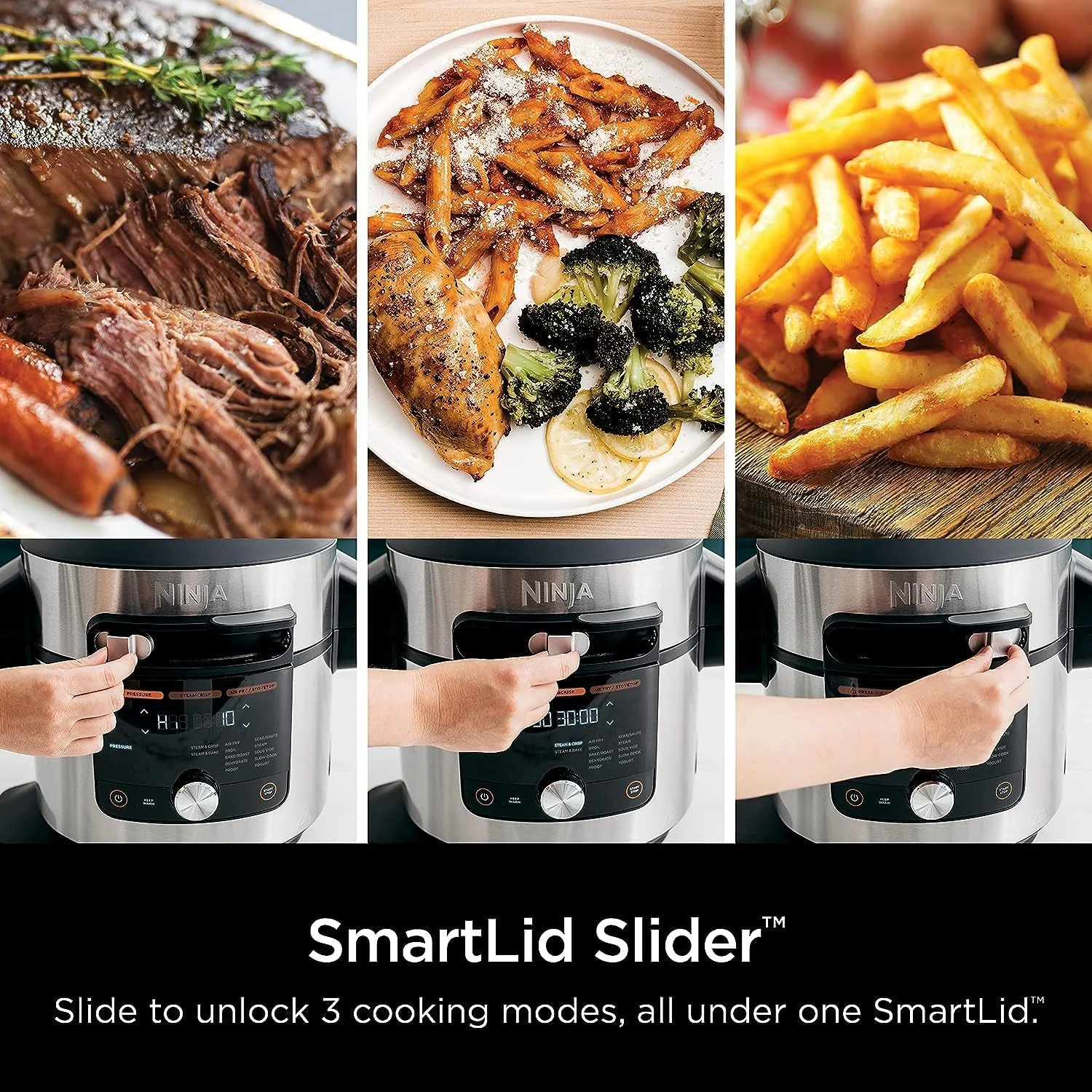 Restored Ninja OL601 Cinnamon/RED Foodi XL 8 Qt. Pressure Cooker Steam Fryer with SmartLid, 14-in-1, Bakes & More, 3-Layer Capacity