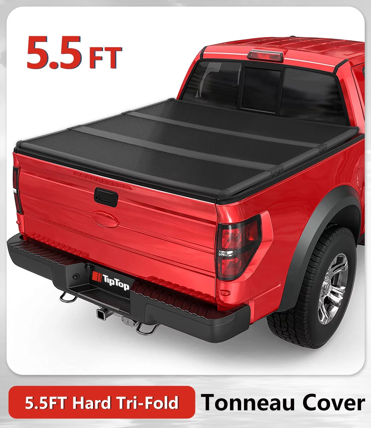 TIPTOP Tri-Fold Hard Tonneau Cover Truck Bed FRP On Top For 2015-2023 F150 5.5ft Bed (67.1") | TPM3 |