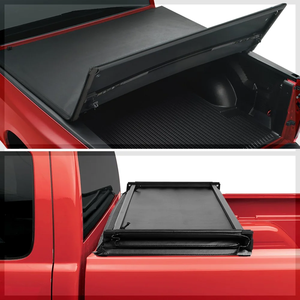 Short Bed Tonneau Cover 6Ft Soft Top Tri-Fold Fleetside for 05-15 Toyota Tacoma