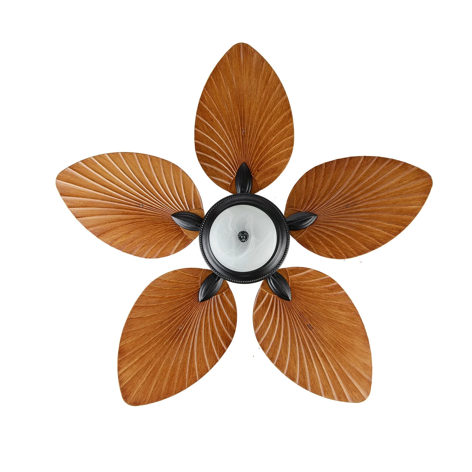 Miumaeov 52inch Tropical Palm Ceiling Fan with Light and Remote 5 Acrylic Palm Leaf Blades Tropical Ceiling Fan for Living Room Kitchen Bedroom