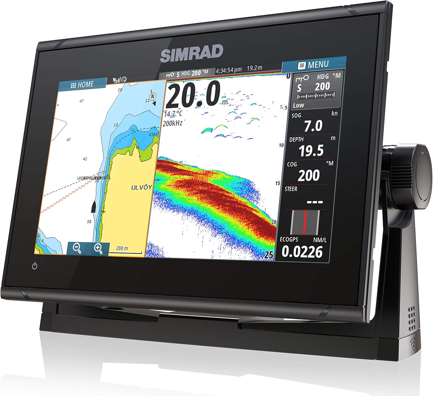 Simrad GO7 XSR - 7-inch Chartplotter with HDI Transducer, C-MAP Discover Chart Card, Black (000-14326-002)