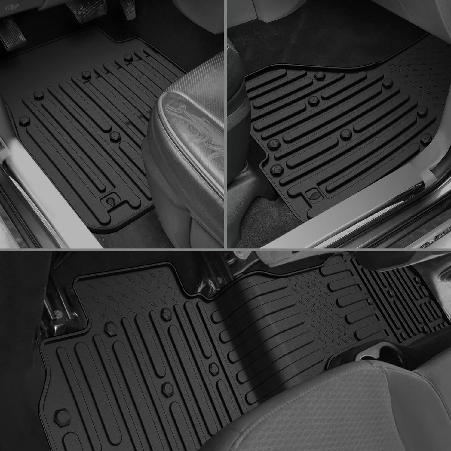 Floor Mat Liner Compatible with Ram 2012-2018 1500/2500/3500/4500/5500, 2019-2022 1500 Classic Models Quad Cab, Medesasi OEM Floor Mats Liners