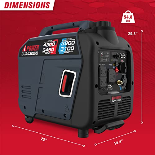 A-iPower 7600W Dual Fuel Quiet Portable Inverter Generator, Electric Start RV Ready, EPA & CARB Compliant CO Sensor