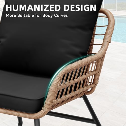 YITAHOME 4 Piece Patio Furniture Set, Wicker Outdoor Bistro Set