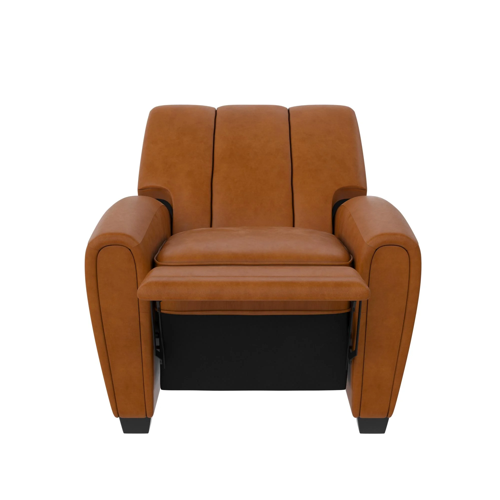 Better Homes & Gardens Vertical Channel Pushback Recliner Chair, Camel Faux Leather