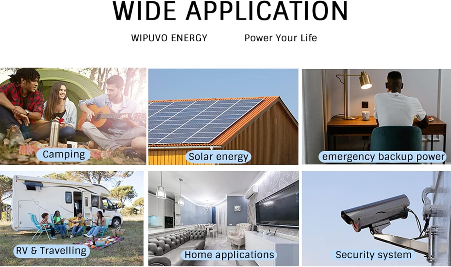 WIPUVO 12V 100Ah Lithium Battery LiFePO4 Deep Cycle Rechargeable Battery Pack with Built in BMS Perfect for RV Solar and Off Grid Applications