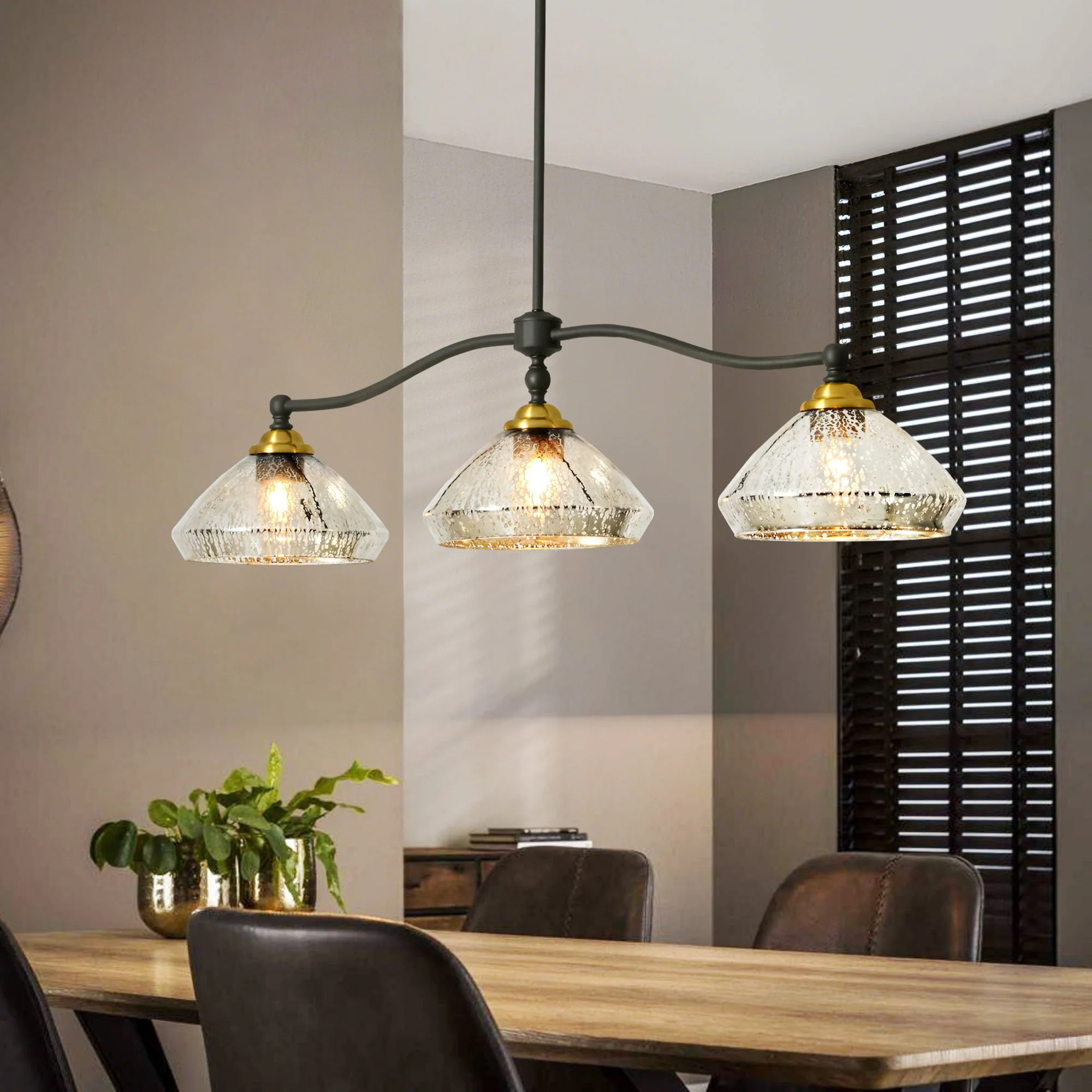 Zanthor 3-Light Dimmable Farmhouse Cone Chandelier (39)