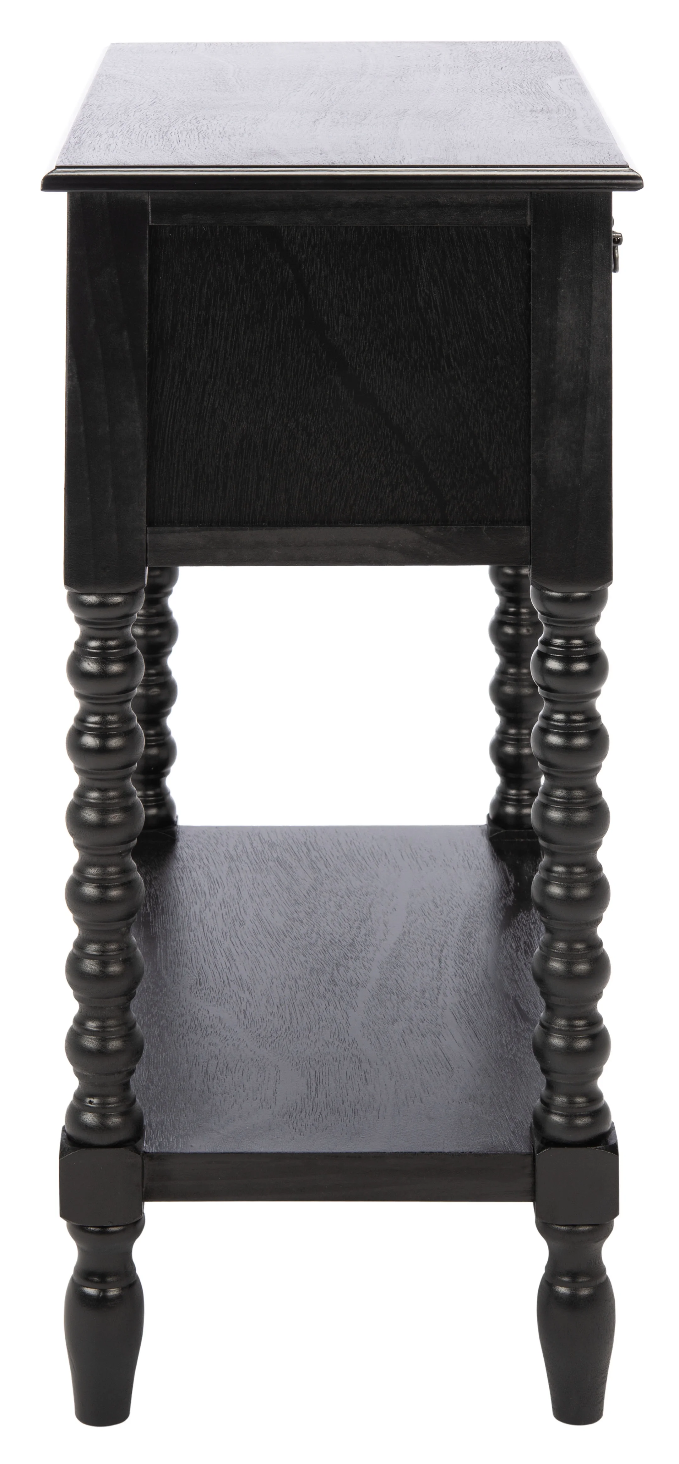 SAFAVIEH Athena French 3-Drawer Black Wood Rectangle Console Table (23.5 in. W x 13 in. D x 29.5 in. H)